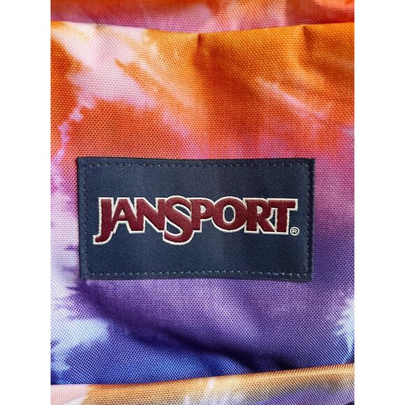 NWT JANSPORT Tie-Dye Superbreak School Backpack Pink Purple Orange Padded - Picture 7 of 10